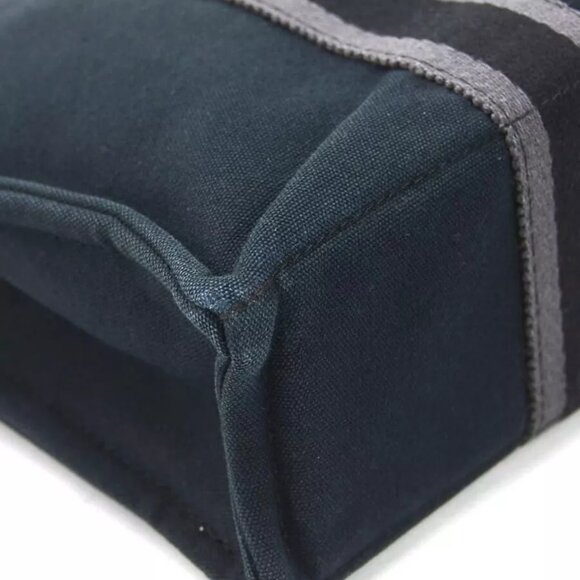 Auth HERMES Fourre Tout Handbag Tote Bag Black/Grey Cotton - e59933g - Picture 7 of 10